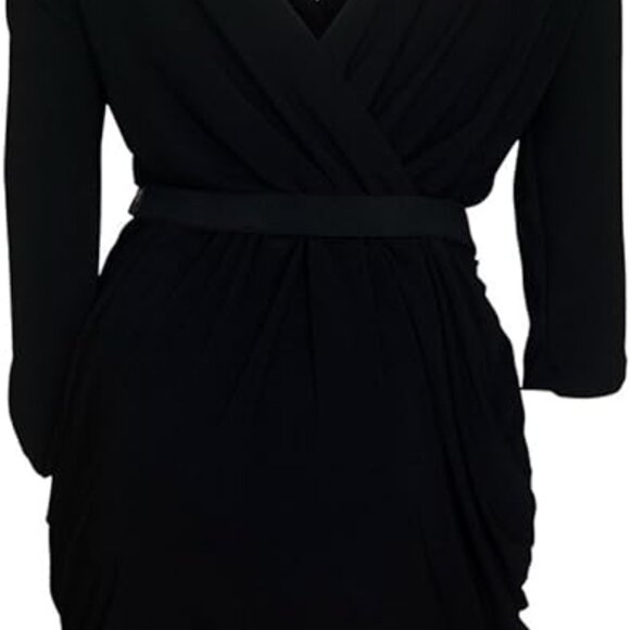Plus Size Deep V-Neck Wrap Bodice Dress - Picture 2 of 2